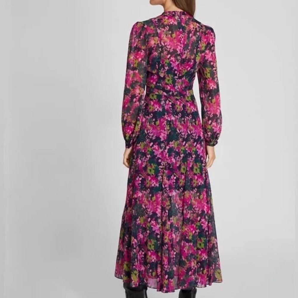 Club Monaco Pink/green Floral print maxi dress, 00. GD1141 - Picture 2 of 11